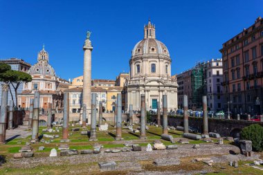 Roma Forumu 'nda mimari kazılar. Outdor İtalya.