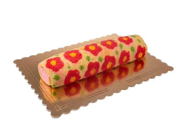 Mooi Kleuren Fruit Roll Taart Voor Vakantie — Stockfoto