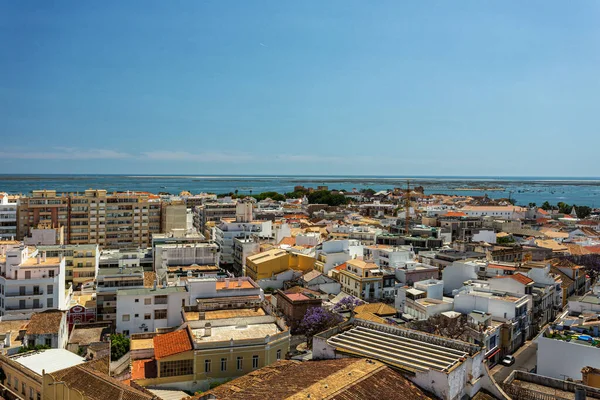 Aérea Ciudad Sureña Portugal Vista Faro Desde Cima —  Fotos de Stock