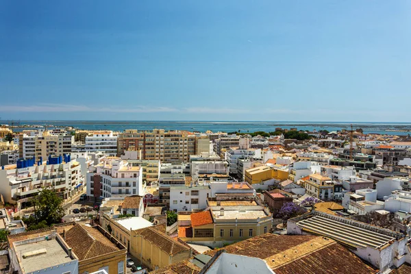 Aerial Southern City Portugal Faro View Top — Stock Photo, Image