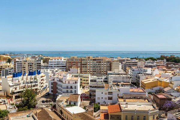 Letecký Jižní Město Portugalsko Faro Pohled Vrcholu — Stock fotografie