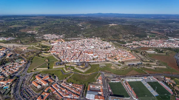 Powietrza Villa Elvas Miasto Sfilmowane Nieba — Zdjęcie stockowe