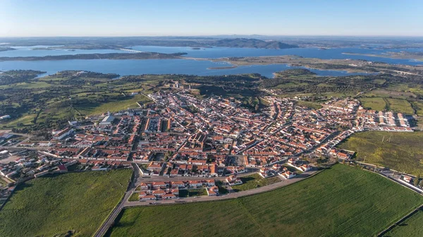 Aerial View Village Castle Mourao District Evora Portugal — Stock Photo, Image