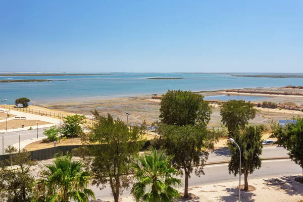 Uitzicht Het Ria Formosa Marine Park Portugese Stad Olhao — Stockfoto