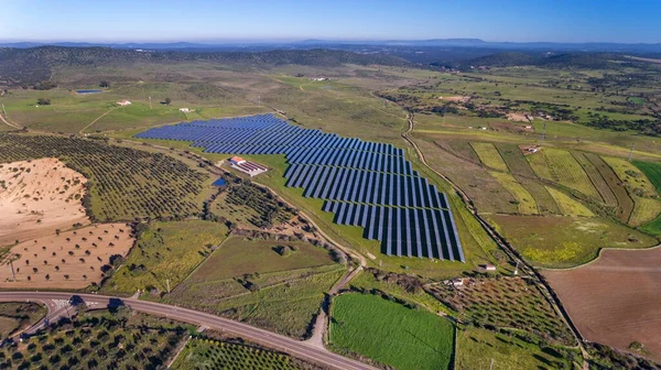Aereo Pannelli Fotovoltaici Produzione Elettricità Spagna — Foto Stock