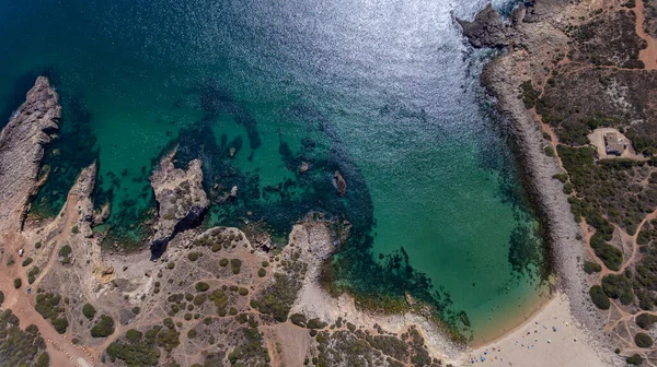 Widok Nieba Plaży Ingrina Villa Bishpo Portugalia Algarve — Zdjęcie stockowe