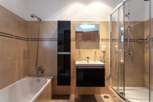 Casa Banho Moderna Projeto Europeu Hotel — Fotografia de Stock