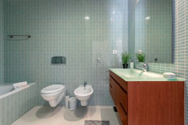 Modern banyo. Avrupa otel tasarımı
