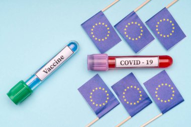 Avrupa 'da koronavirüs ve alerji testleri için laboratuvar test tüpleri