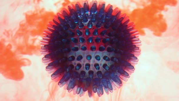 Modellen av bakterien coronavirus, pandemi, i blodet. — Stockvideo