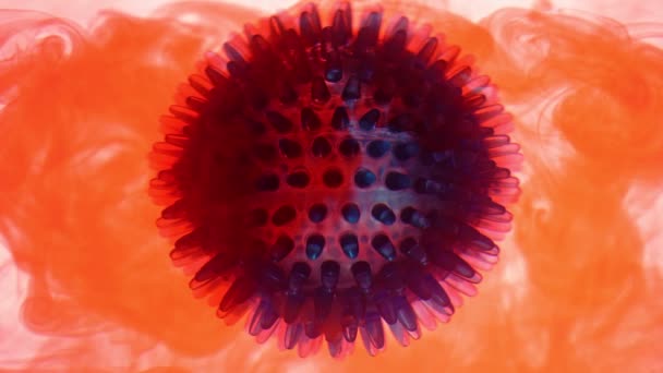 Das Modell der Bakterien Coronavirus, Pandemie, im Blut. — Stockvideo