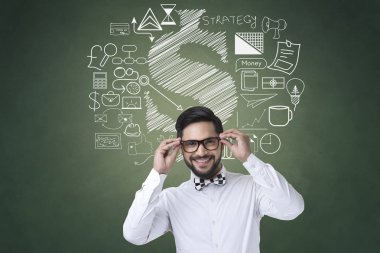 Şok işadamı ile kutsal kişilerin resmi