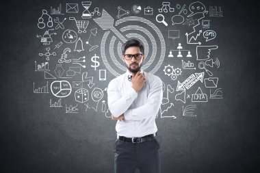 Blackboard işadamı çizim simgeleri