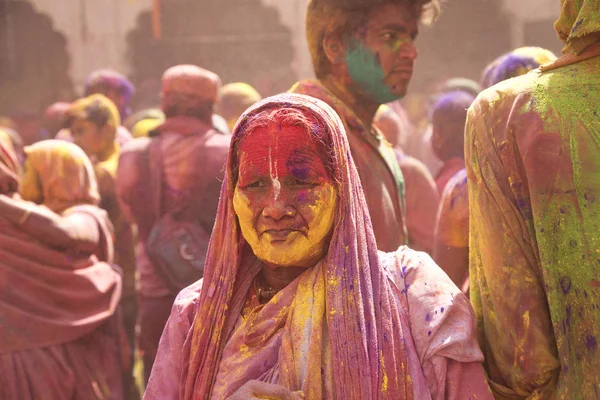 Celebração Holi em Vrindavan — Fotografia de Stock