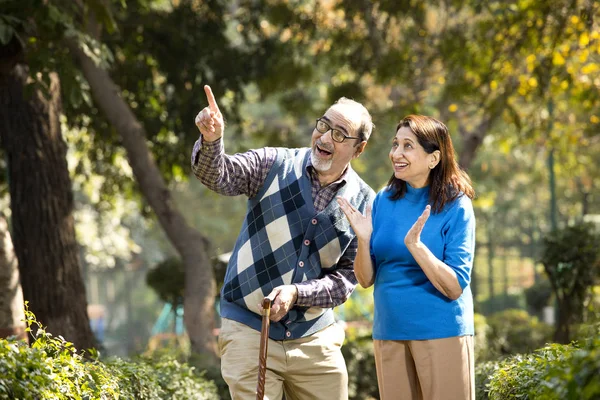 Park manzaralı mutlu son sınıf çifti