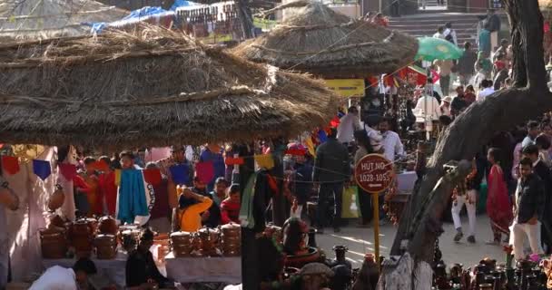 Multidão em Surajkund International Crafts Mela — Vídeo de Stock