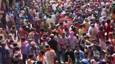Indian people celebrating holi festival
