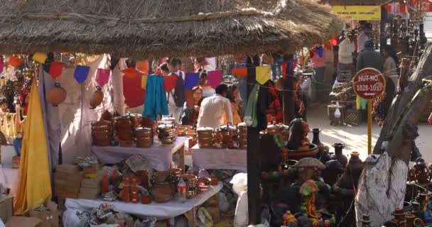 Multidão em Surajkund International Crafts Mela — Vídeo de Stock