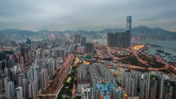 Beautifull Hong Kong geceleri — Stok video