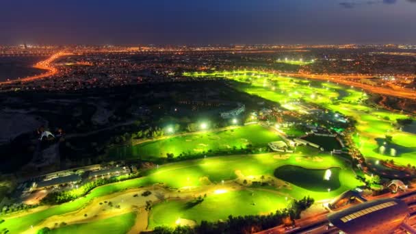 Golf club di Dubai di notte — Video Stock