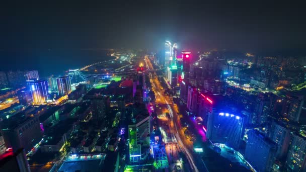 Ciudad de Shenzhen por la noche — Vídeos de Stock