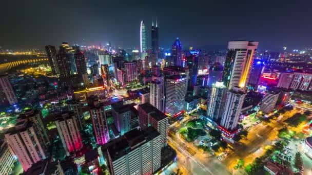 Ciudad de Shenzhen por la noche — Vídeo de stock