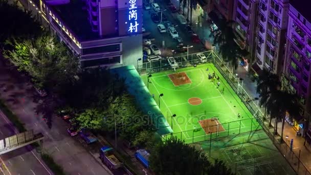 Lapangan sepak bola dari atap Shenzhen — Stok Video