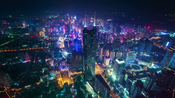 Ciudad de Shenzhen por la noche — Vídeos de Stock