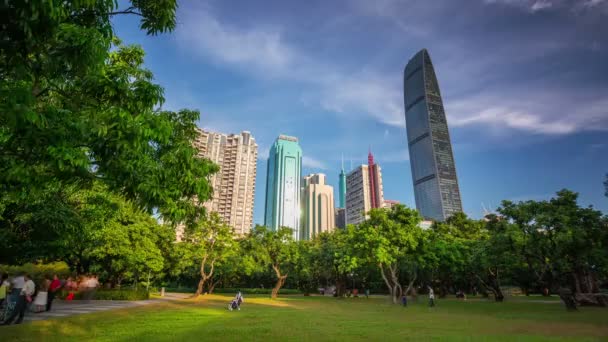 Shenzhen park ved daggry – Stock-video