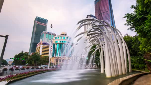 Fuente de la ciudad de Shenzhen — Vídeos de Stock