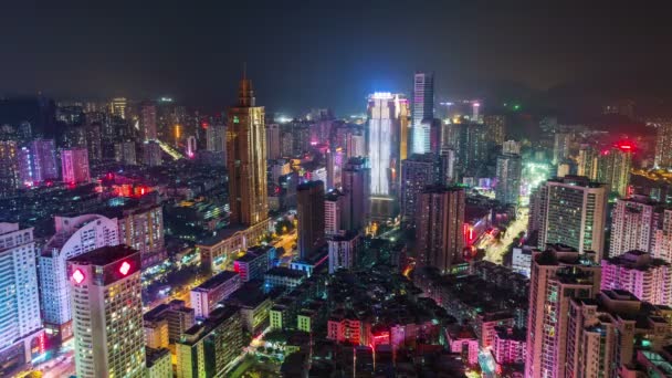 Město Šen-čen v noci — Stock video