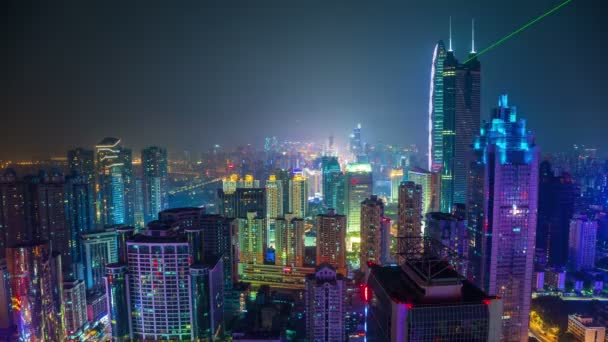 Shenzhen Stadt bei Nacht — Stockvideo
