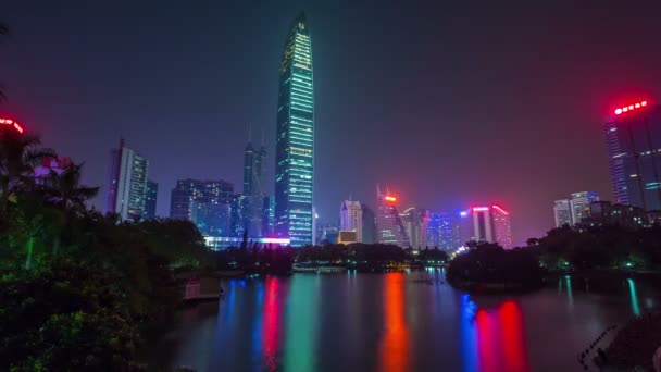 Shenzhen natt park — Stockvideo