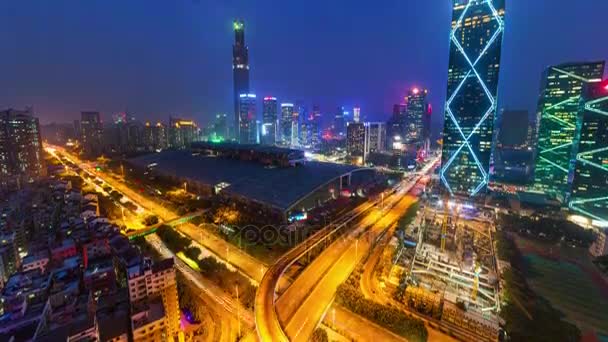 Shenzhen city, gece — Stok video