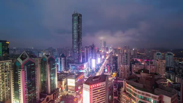 La ciudad de Shenzhen por la noche — Vídeo de stock