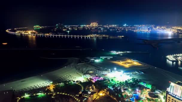 Dubai Palm Jumeirah por la noche — Vídeos de Stock