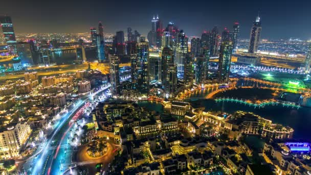 Dubai city bei Nacht — Stockvideo