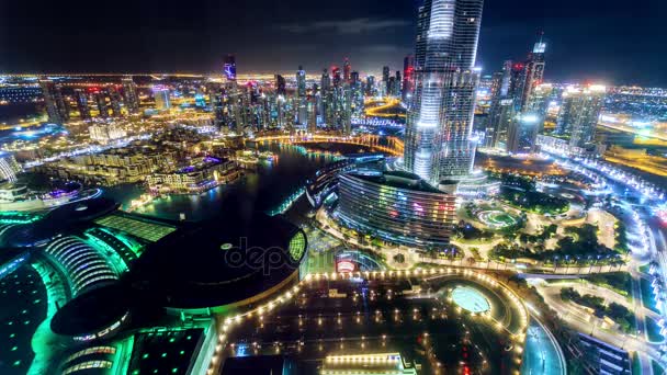 Dubai cidade à noite — Vídeo de Stock