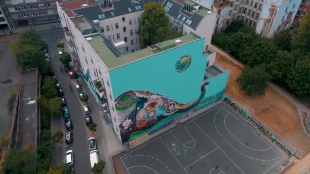 Veduta Aerea Dell Architettura Della Città Berlino Abitare Case Residenziali — Video Stock