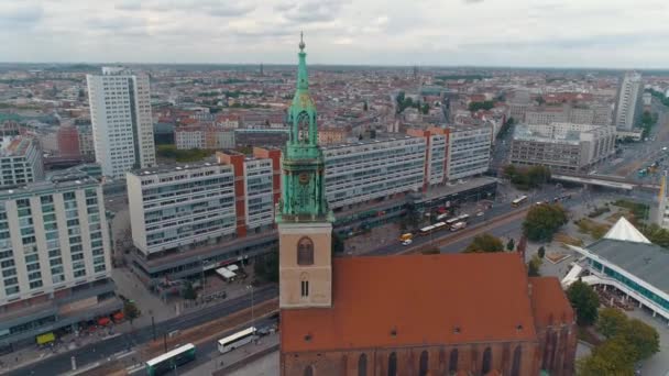 Aerial View Berlin City Architecture Living Residential Houses Business Buildings — 비디오