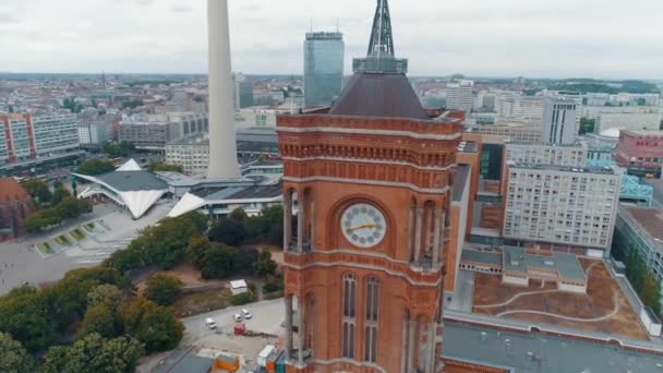 Légi Kilátás Berlin Város Építészet Élő Lakóházak Üzleti Épületek — Stock videók