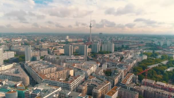 Vista Aérea Arquitectura Berlín Vivir Casas Residenciales Edificios Negocios — Vídeos de Stock