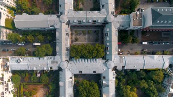 Vista Aérea Arquitetura Cidade Berlim Casas Residenciais Vivas Edifícios Negócios — Vídeo de Stock