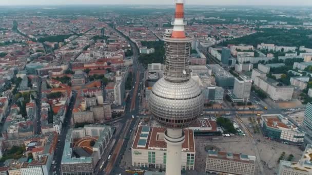 Letecký Pohled Berlínskou Architekturu Obývací Obytné Domy Obchodní Budovy — Stock video