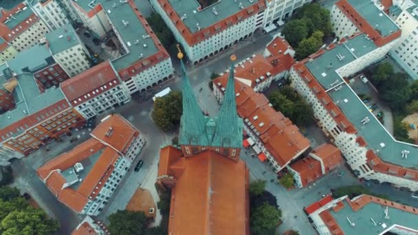 Aerial View Berlin City Architecture Living Residential Houses Business Buildings — 비디오