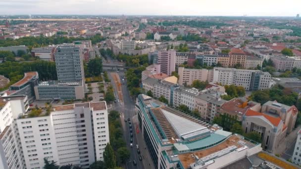 Aerial View Berlin City Architecture Living Residential Houses Business Buildings — 비디오