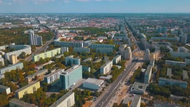 Légi Kilátás Berlin Város Építészet Élő Lakóházak Üzleti Épületek — Stock videók