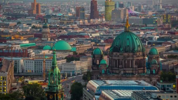 Berlín Německo Červen 2019 Letecká Panorama Berlínské Katedrály Hlavní Kostel — Stock video