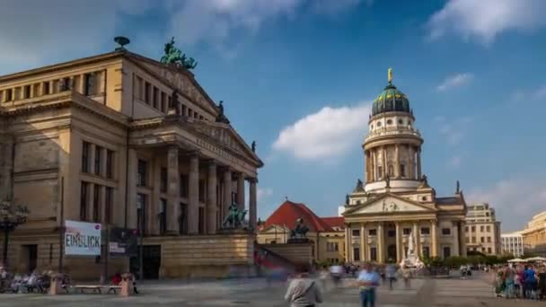 Berlin Almanya Mayıs 2019 Fransız Kilisesi Yakınlarındaki Ünlü Berlin Tiyatrosunun — Stok video