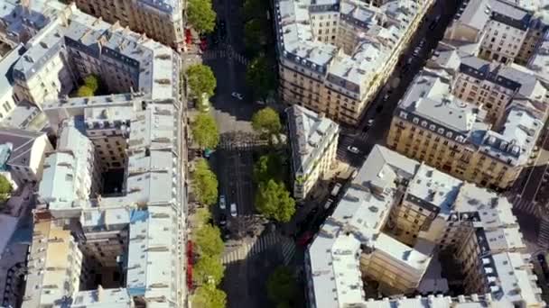 PARIS, FRANCE - MAI 2019 : Vue aérienne par drone du centre-ville de Paris. Quartier historique de la ville avec sites touristiques . — Video